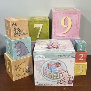 Disney Classic Pooh Stackable Building Nesting Cardboard Blocks